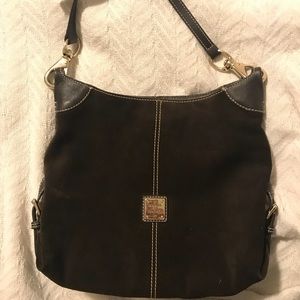 Dooney & Bourke chocolate suede shoulder bag.